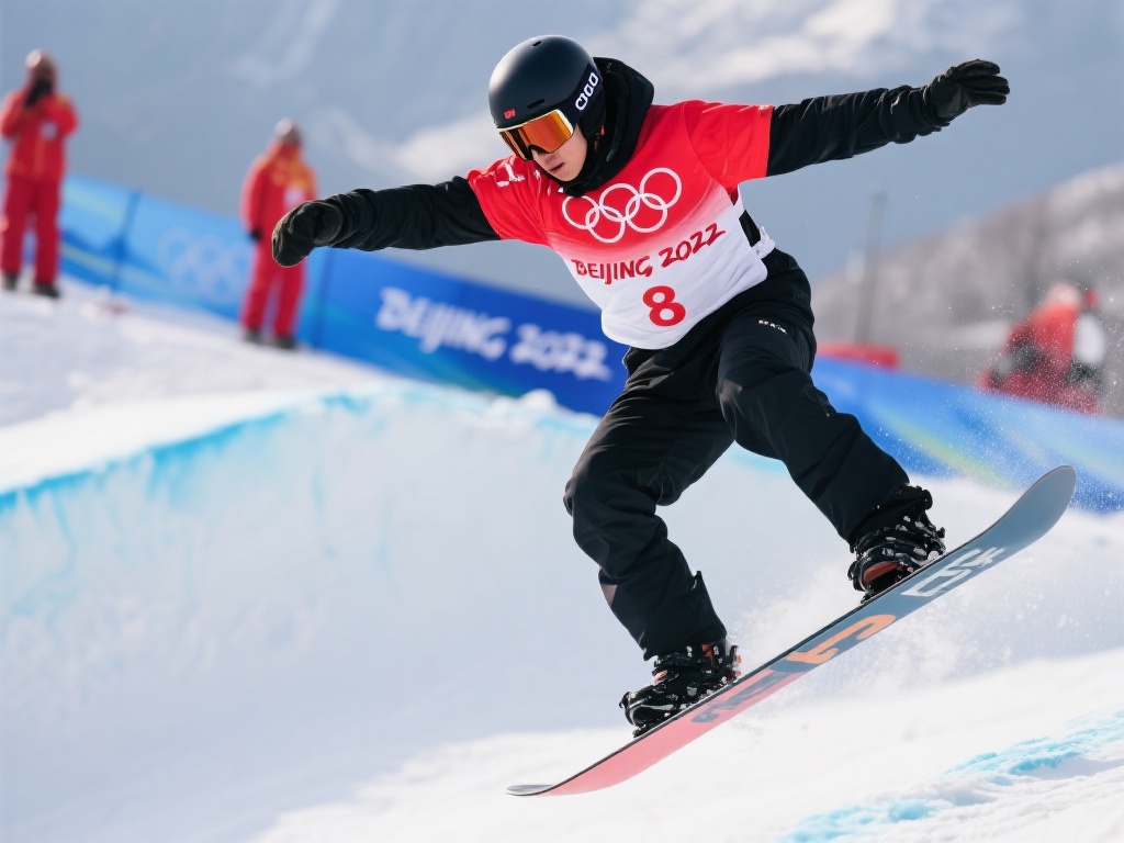 杨文龙在单板滑雪男子大跳台项目中取得的第